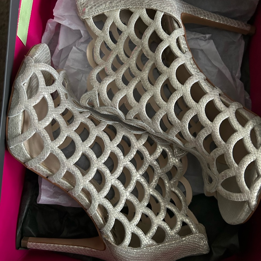 Elegant Silver Women's Heels